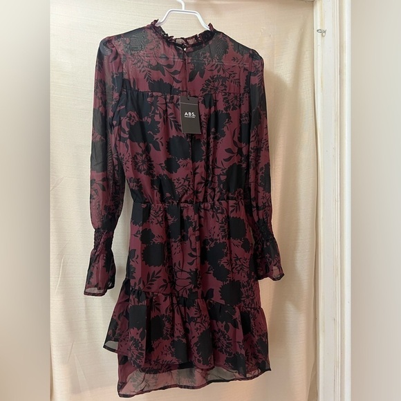 Mini long sleeve A.B.S dress floral print summer/spring feminine size small - Picture 8 of 9